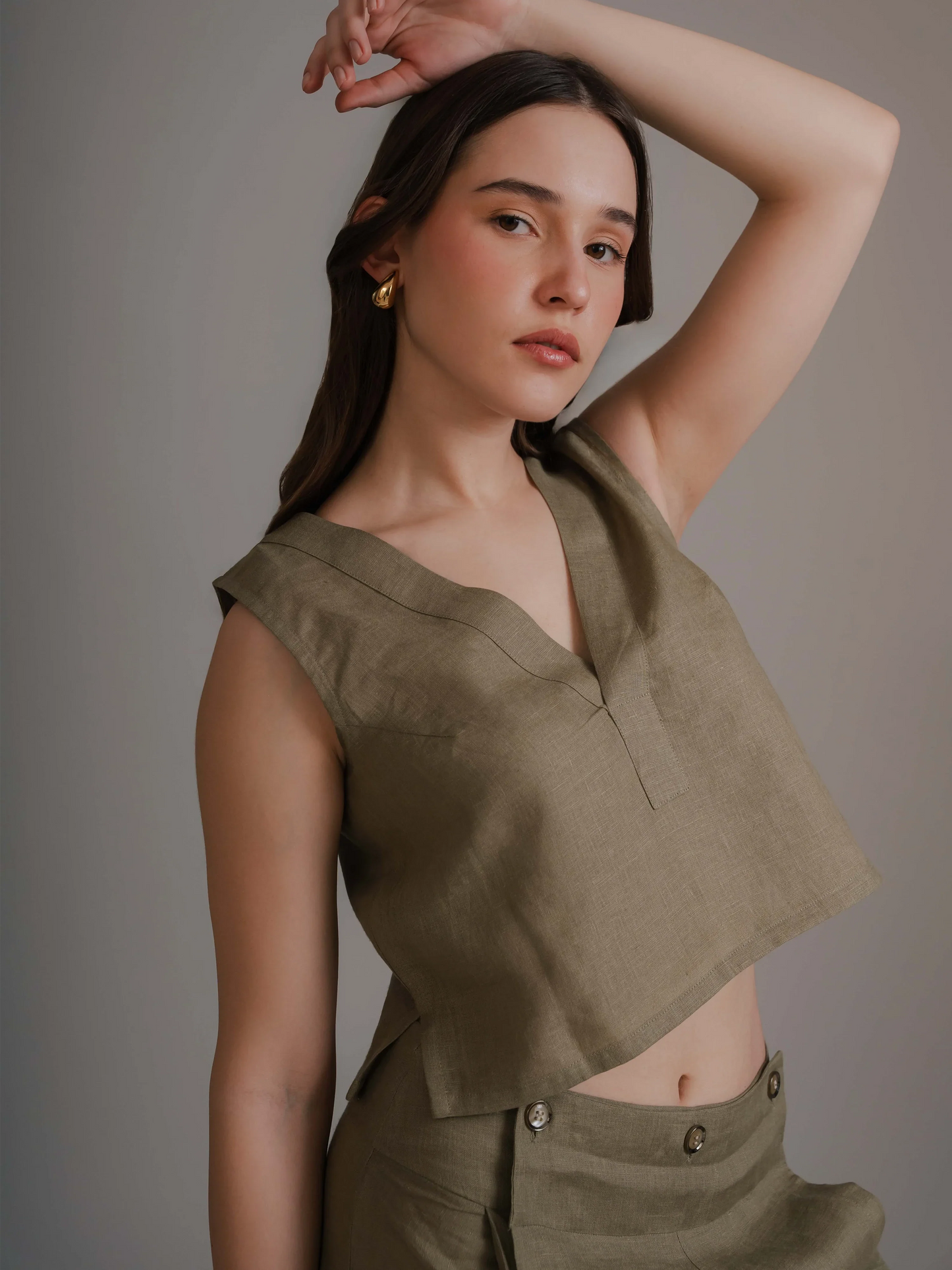 Olive Sleeveless Co-Ord