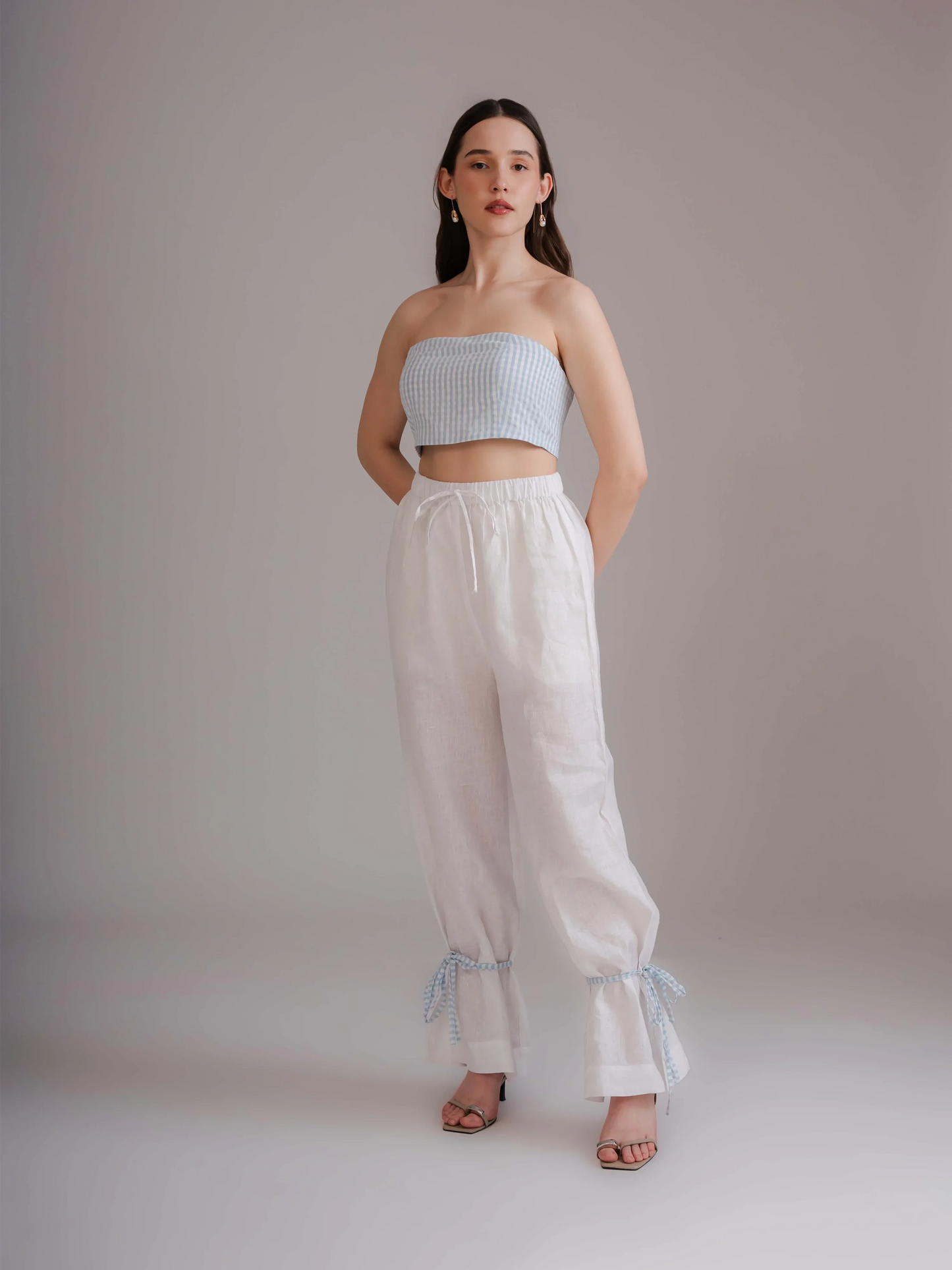 Ice Blue Chex Top
