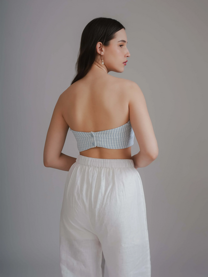 Ice Blue Chex Top
