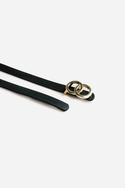 Luna Interlock Gold Buckle Slim Belt