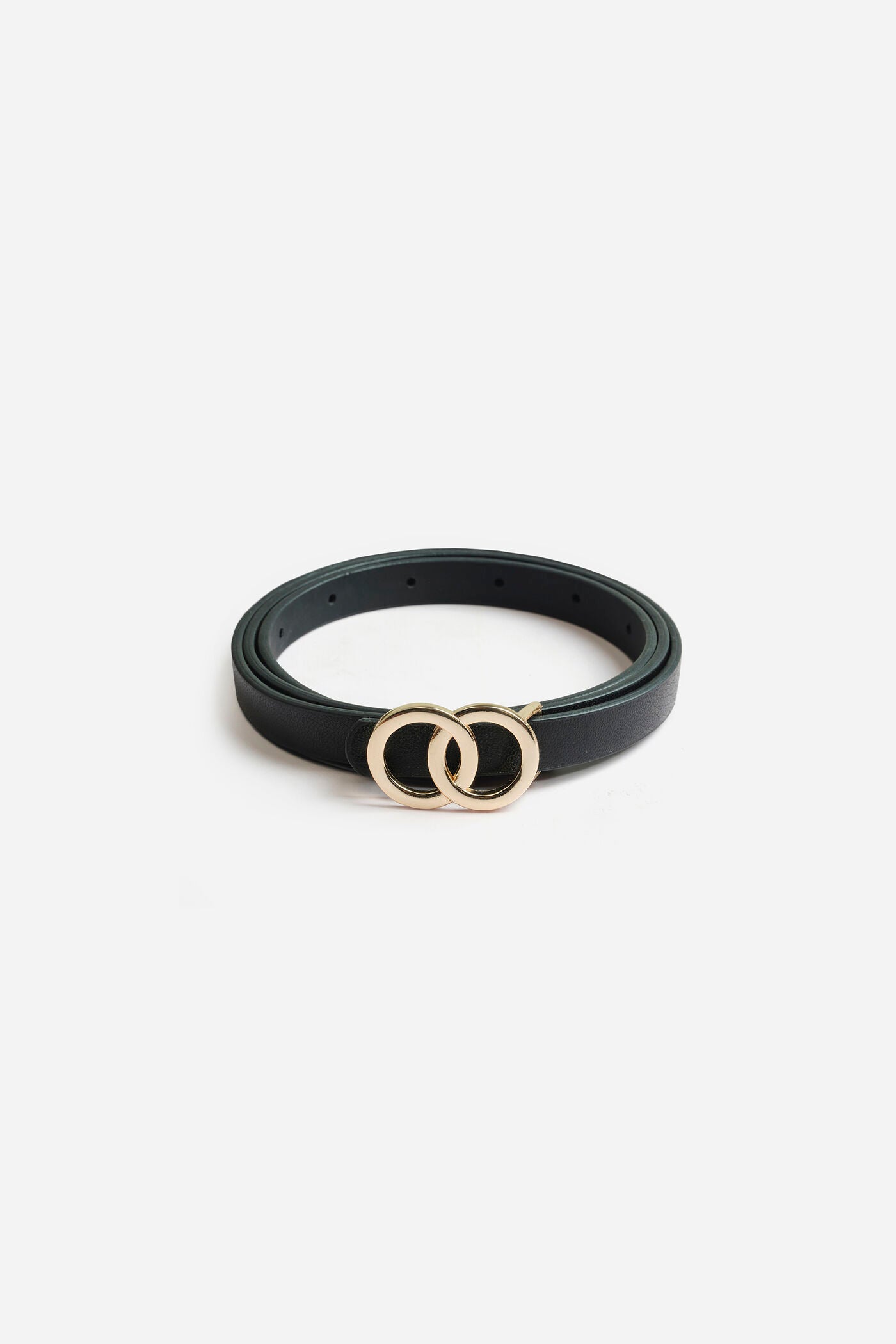 Luna Interlock Gold Buckle Slim Belt