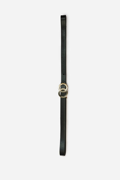 Luna Interlock Gold Buckle Slim Belt