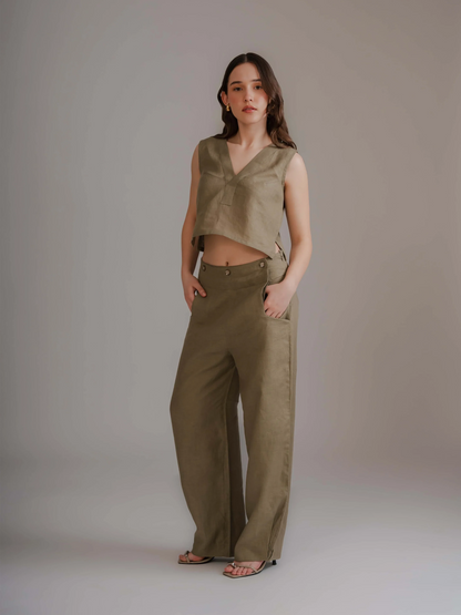 Olive Sleeveless Co-Ord
