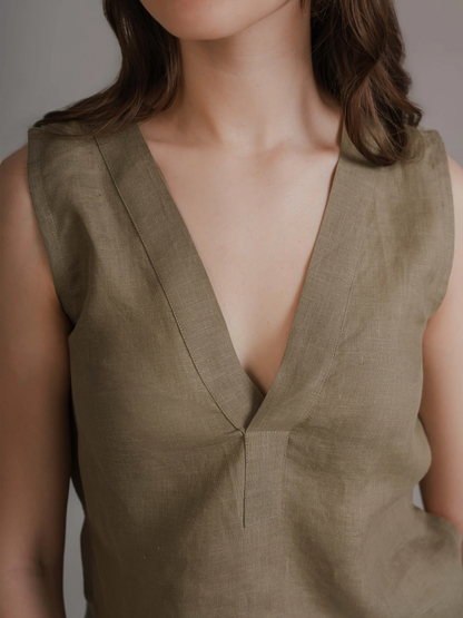Olive Sleeveless Co-Ord