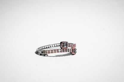 The Eclipse Duo-Tone Bangle – 18K Rose Gold & Obsidian Noir